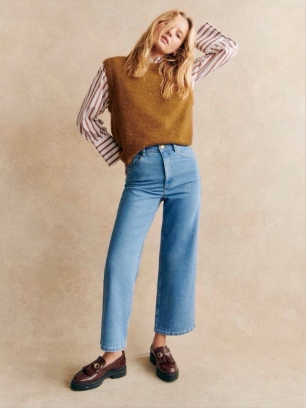 Sézane Le Crop in Light Blue, sz 42 (10)